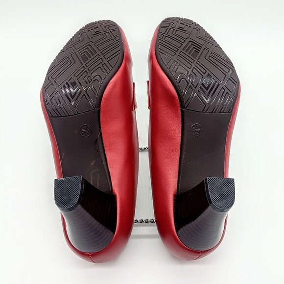 Rinnati Karen Red Stacked Heel Pumps - Size 5.5 - Picture 9 of 10